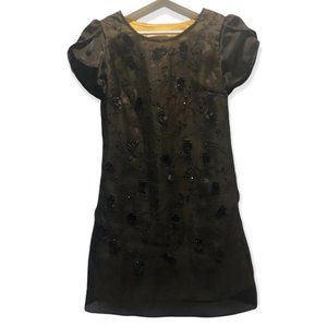 Lafer Flutter Sleeve Embroidery Slip On A-Line Mini Dress Size 2